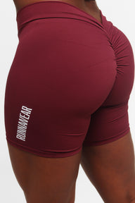 Wine Red FlexFit Scrunch Shorts